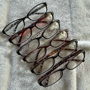 Stylish Women's Eyeglasses Set - Black, Red, Brown.  Reading Glasses 6pk 1.25